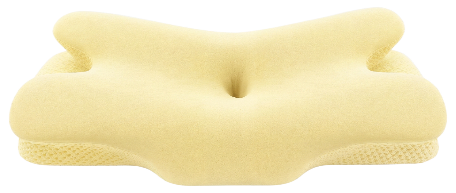 Whole uncovered pillow in pale yellow memory foam